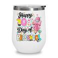 100th Day Of School Teacher Books 100 Days Of Preschool Girl Wine Tumbler
