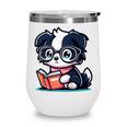 Adorable Book Lover Border Collie With Reading Glasses Cute Raglan Baseball Tee Wine Tumbler
