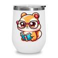 Adorable Book Lover Chipmunk With Reading Glasses Cute Premium Wine Tumbler