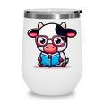 Adorable Book Lover Cow With Reading Glasses Cute Wine Tumbler Adorable Book Lover Cow With Reading Glasses Cute Wine Tumbler