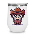 Adorable Book Lover Cowboy With Reading Glasses Cute Wine Tumbler