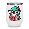Adorable Book Lover Humming Bird With Reading Glasses Cute Wine Tumbler