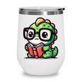 Adorable Book Lover Iguana With Reading Glasses Cute Wine Tumbler Adorable Book Lover Iguana With Reading Glasses Cute Wine Tumbler