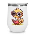Adorable Book Lover Ostrich With Reading Glasses Cute Wine Tumbler Adorable Book Lover Ostrich With Reading Glasses Cute Wine Tumbler