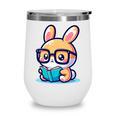 Adorable Book Lover Rabbit With Reading Glasses Cute Premium Wine Tumbler Adorable Book Lover Rabbit With Reading Glasses Cute Premium Wine Tumbler