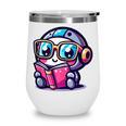 Adorable Book Lover Robot With Reading Glasses Cute Wine Tumbler Adorable Book Lover Robot With Reading Glasses Cute Wine Tumbler