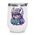 Adorable Book Lover Valkyrie With Reading Glasses Cute Wine Tumbler Adorable Book Lover Valkyrie With Reading Glasses Cute Wine Tumbler