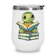 Adorable Turtle Reading Books Wine Tumbler