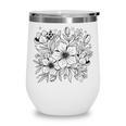 Adult Coloring Book Style Flowers And Ladybug Self Coloring Wine Tumbler