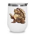 Alligator Snapping Turtle Reading A Book Wine Tumbler