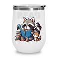 Animals Raccoon Reading Book Librarian Across America Kids Wine Tumbler