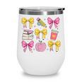 Apple Coquette Bow Books First Day Of School Back To School Wine Tumbler Apple Coquette Bow Books First Day Of School Back To School Wine Tumbler