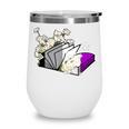 Asexual Book Lover LGBT Reading Pride Ace Flag Daisy Wine Tumbler