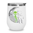 Astronaut Reading Book To Alien Moon Space Women Kids Men Premium Tri-Blend Wine Tumbler