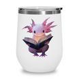 Axolotl Bookworm Reading Book Kawaii Graphic Wine Tumbler