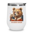 Bear Reading Book Glasses Library Zoo Teacher School Animal Wine Tumbler
