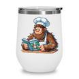 Bigfoot Reading a Cookbook Wine Tumbler