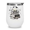 Boo Skeleton Skull Books Halloween Women School Teacher Kid Premium Wine Tumbler Boo Skeleton Skull Books Halloween Women School Teacher Kid Premium Wine Tumbler