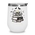 Boo Skeleton Skull Books Halloween Women School Teacher Kid Wine Tumbler Boo Skeleton Skull Books Halloween Women School Teacher Kid Wine Tumbler