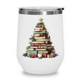 Book Christmas Tree Books Lovers Xmas Teacher Men Women Kids Wine Tumbler