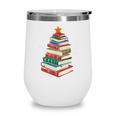Book Christmas Tree Book Lover Teacher Librarian Men Women Wine Tumbler