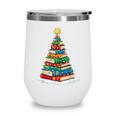 Book Christmas Tree Xmas Lights Book Lover Teacher Librarian Wine Tumbler Book Christmas Tree Xmas Lights Book Lover Teacher Librarian Wine Tumbler