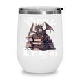 Book Dragon Book Lover Bookworm Book Reader Librarian Wine Tumbler
