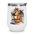 Book Dragon Reading Book Lover Wine Tumbler Book Dragon Reading Book Lover Wine Tumbler