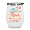 Book Girl Summer Book Reading Retro Sunset Wine Tumbler