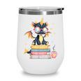 Book Lover Chibi Dragon With Big Red Glasses Bookworm Wine Tumbler Book Lover Chibi Dragon With Big Red Glasses Bookworm Wine Tumbler