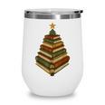 Book Lover Christmas Graphic For Librarians Wine Tumbler