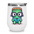 Book Lover Frankenstein's Monster With Reading Glasses Wine Tumbler Book Lover Frankenstein's Monster With Reading Glasses Wine Tumbler