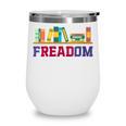 Book Lover Freedom Librarian Vintage Retro Reading Present Wine Tumbler
