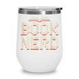 Book Nerd Retro Pixel Reading Librarian Aesthetic Wine Tumbler