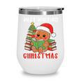 Book Reading Just Waiting For Christmas Gingerbread Wine Tumbler Book Reading Just Waiting For Christmas Gingerbread Wine Tumbler