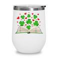 Book With Shamrocks Librarian Saint Patrick's Day Kids Wine Tumbler