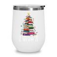 All Booked For Christmas Book Christmas Tree Lights Wine Tumbler