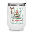 All Booked For Christmas Book Xmas Tree Coquette Bow Lights Wine Tumbler