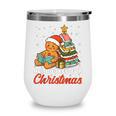 All Booked For Christmas Gingerbread Christmas Tree Book Kid Wine Tumbler