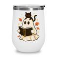 Books Ghost Reading Book Halloween Library Cat Fall Wine Tumbler Books Ghost Reading Book Halloween Library Cat Fall Wine Tumbler