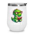 Books Never Go Extinct Reading Dinosaur Bookish Nerdy Wine Tumbler