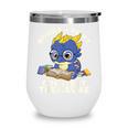 Books Are My Greatest Treasure Kawaii Dragon Reading Books Wine Tumbler