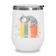 Books Lover Cute Sleepy Cat Relax Reading Vibe Wine Tumbler