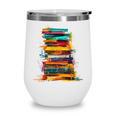 Books Painting Colorful Art Abstract Graphic Books Wine Tumbler Books Painting Colorful Art Abstract Graphic Books Wine Tumbler