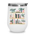Bookshelves With Books & Plants Premium Wine Tumbler