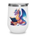 Bookworm Book Lover Women Girls Dragon Reading Wine Tumbler