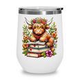Bookworm Cute Highland Cow Reading Book Wine Tumbler
