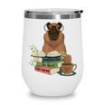 Capybara Glasses Reading Books Capybara Nerd Bookworm Wine Tumbler