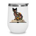 Cat Book Flowers Wine Tumbler