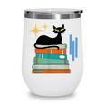 Cat And Books Retro Midcentury Mid Century Aesthetic Wine Tumbler Cat And Books Retro Midcentury Mid Century Aesthetic Wine Tumbler
